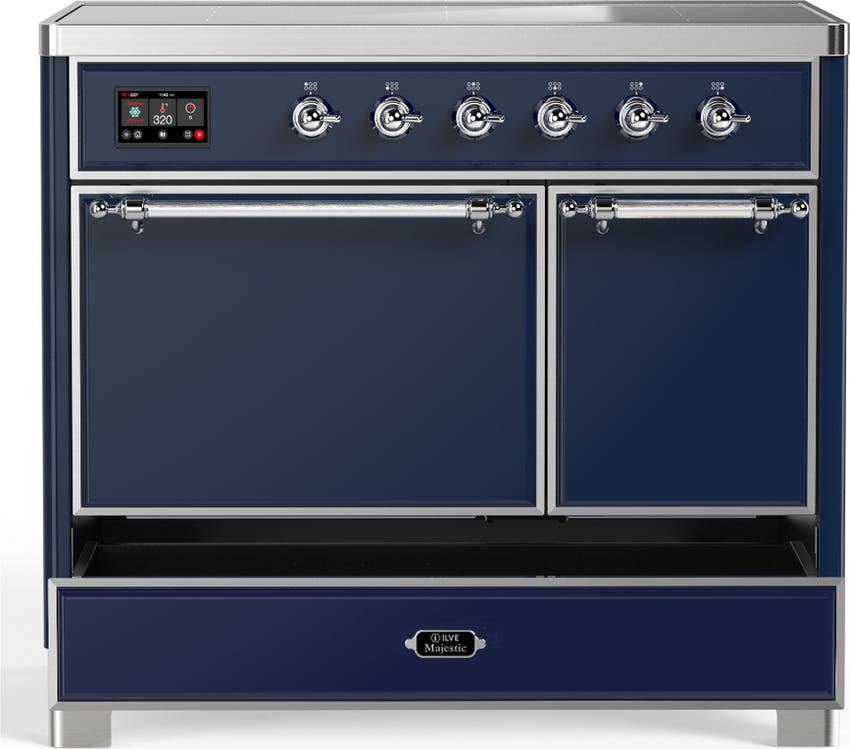 Ilve UMDIB40QNR3MBC Midnight Blue With Chrome Trim