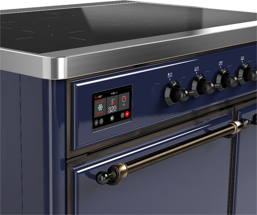 Ilve UMDIB40QNR3MBB Midnight Blue With Burnished Trim