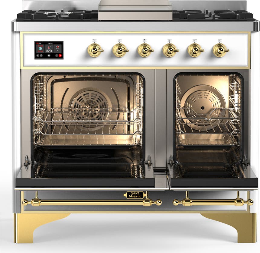 Ilve UMD40FQNR3WHG White With Brass Trim, Natural Gas