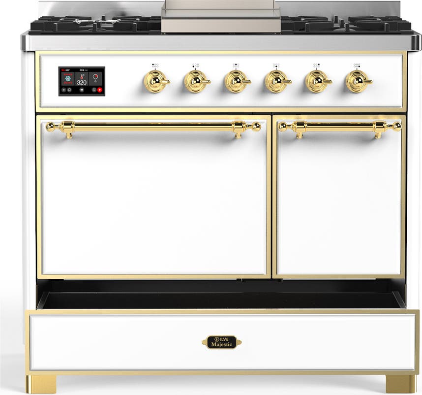 Ilve UMD40FQNR3WHG White With Brass Trim, Natural Gas