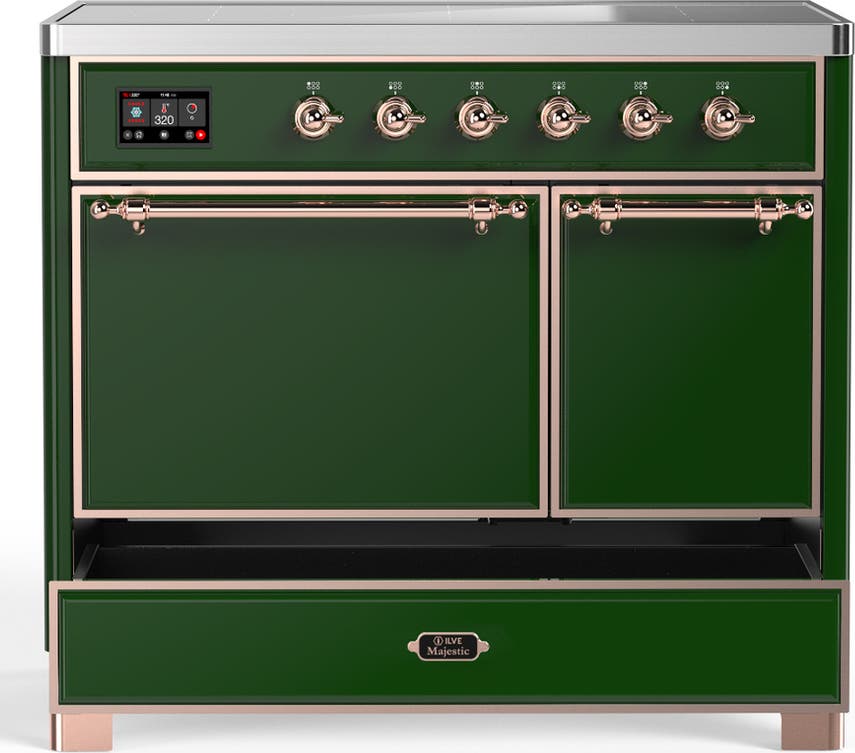 Ilve UMDIB40QNR3EGP Emerald Green With Copper Trim