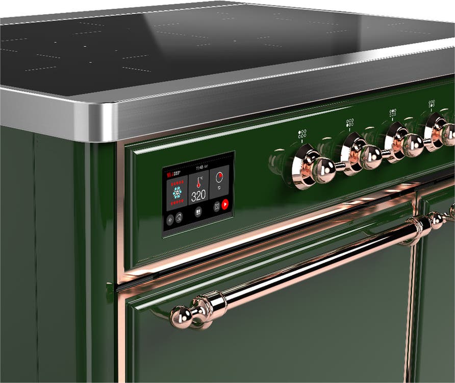 Ilve UMDIB40QNR3EGP Emerald Green With Copper Trim