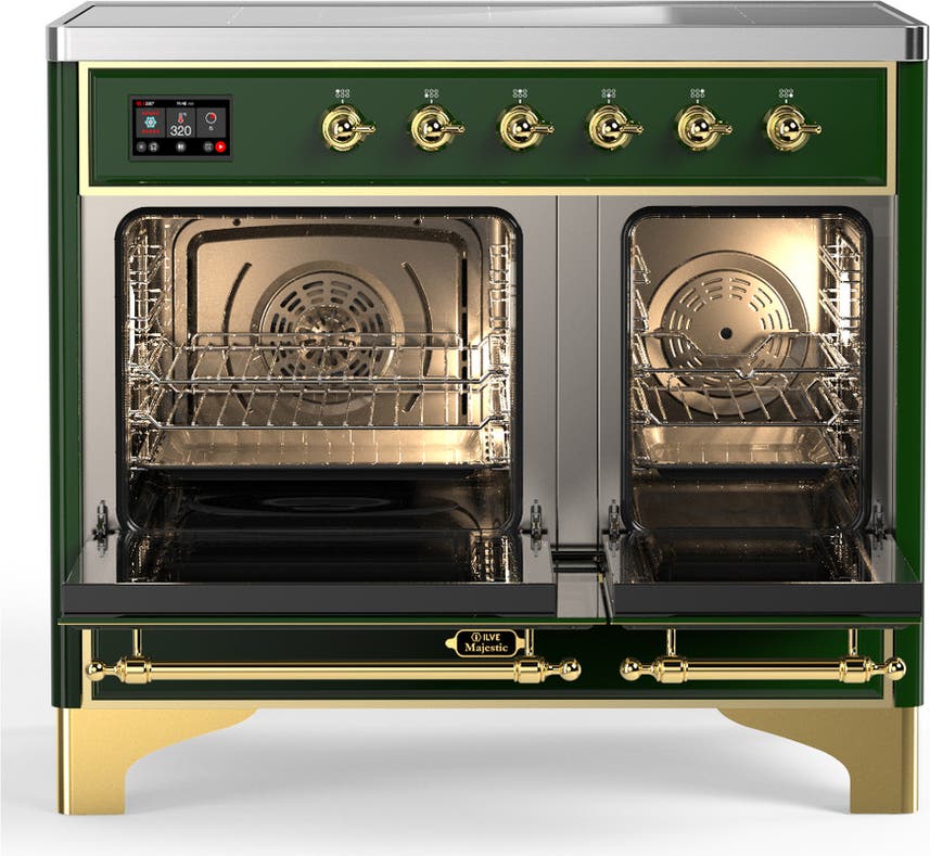 Ilve UMDIB40QNR3EGG Emerald Green With Brass Trim