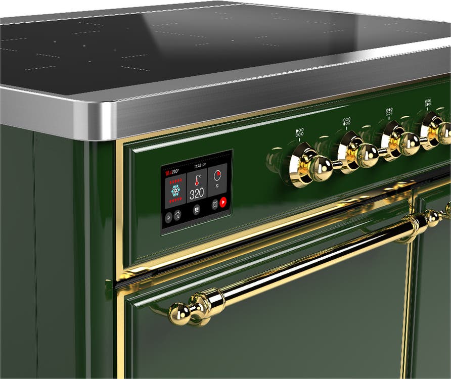 Ilve UMDIB40QNR3EGG Emerald Green With Brass Trim