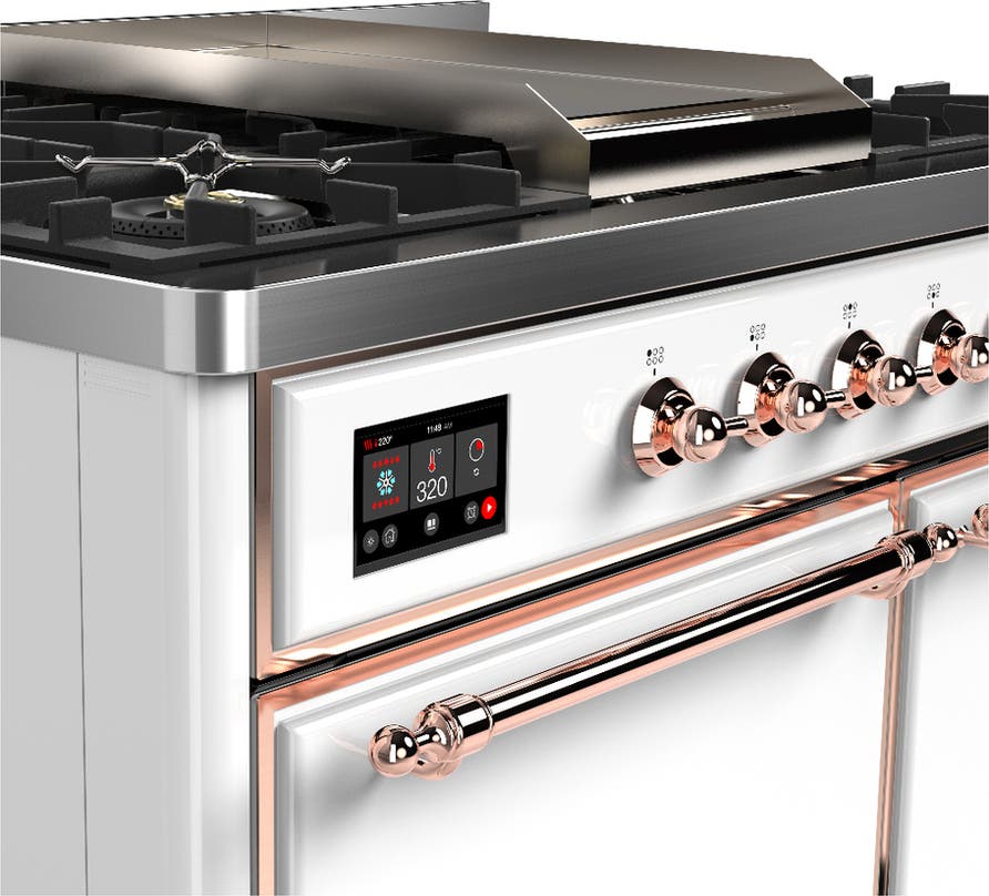 Ilve UMD40FQNR3WHP White With Copper Trim, Natural Gas