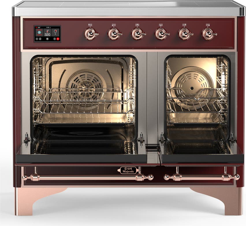 Ilve UMDIB40QNR3BUP Burgundy With Copper Trim