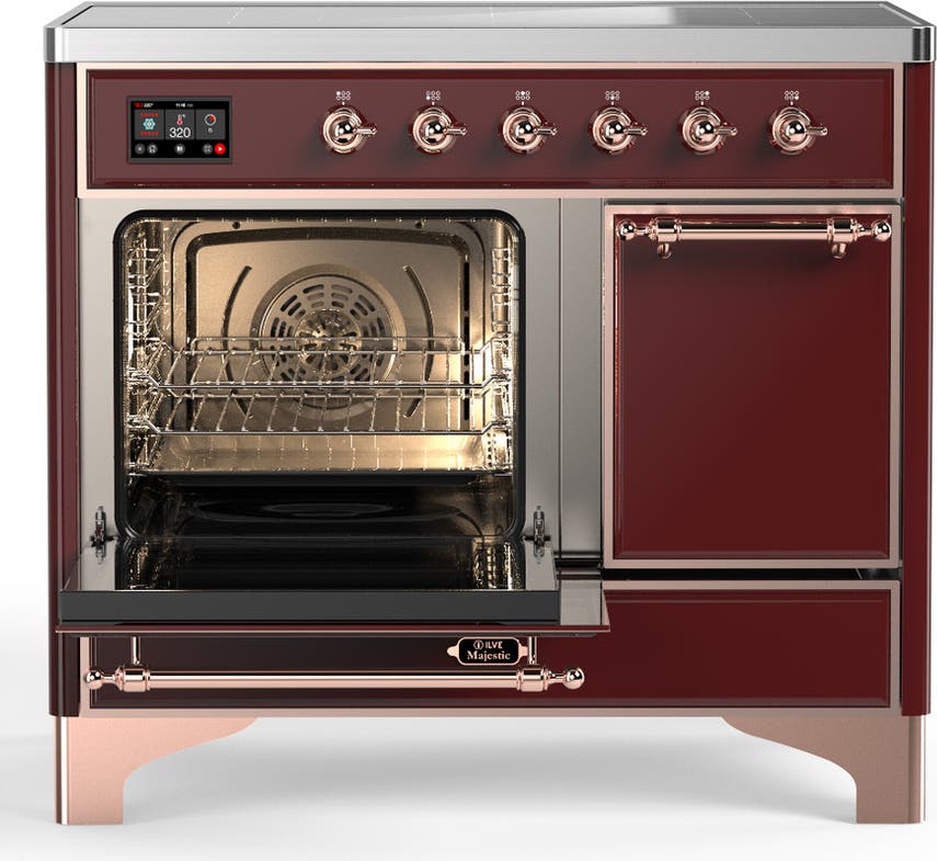 Ilve UMDIB40QNR3BUP Burgundy With Copper Trim
