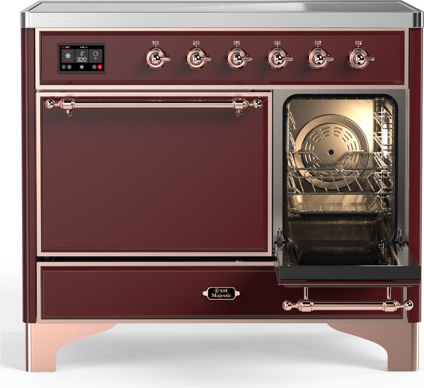 Ilve UMDIB40QNR3BUP Burgundy With Copper Trim