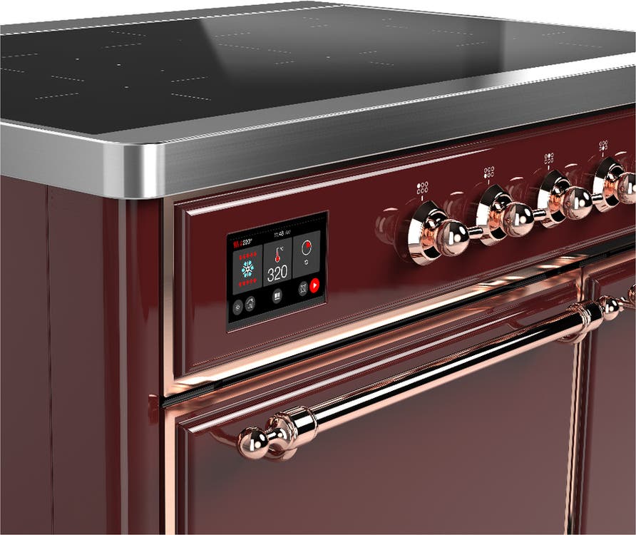 Ilve UMDIB40QNR3BUP Burgundy With Copper Trim