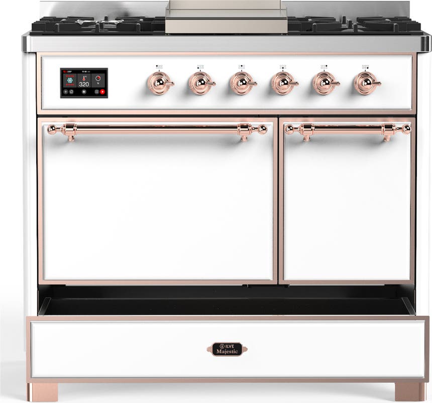 Ilve UMD40FQNR3WHPLP White With Copper Trim, Liquid Propane