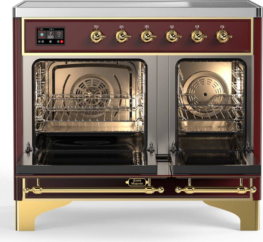Ilve UMDIB40QNR3BUG Burgundy With Brass Trim