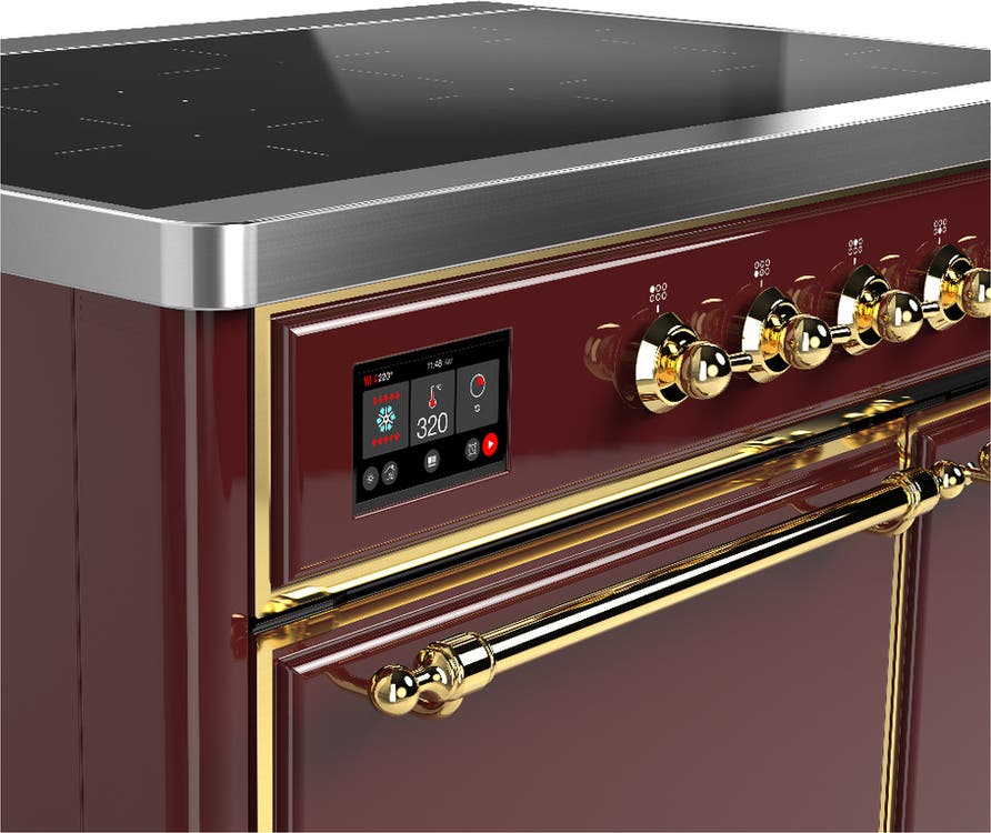 Ilve UMDIB40QNR3BUG Burgundy With Brass Trim