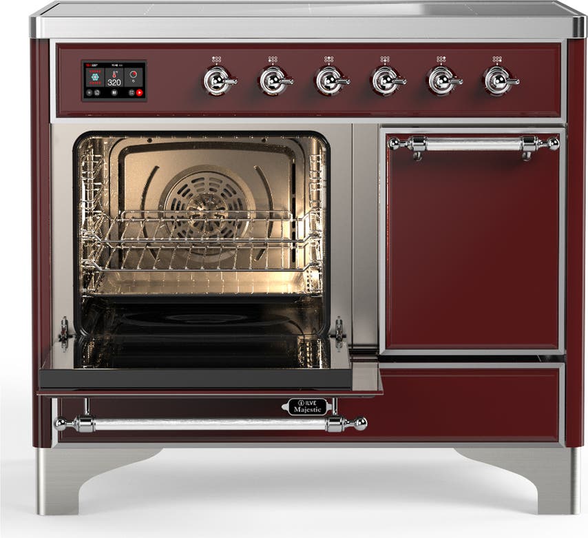 Ilve UMDIB40QNR3BUC Burgundy With Chrome Trim