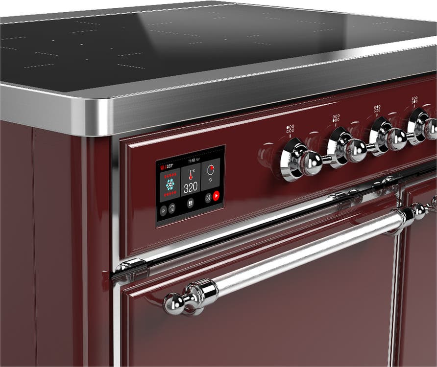 Ilve UMDIB40QNR3BUC Burgundy With Chrome Trim