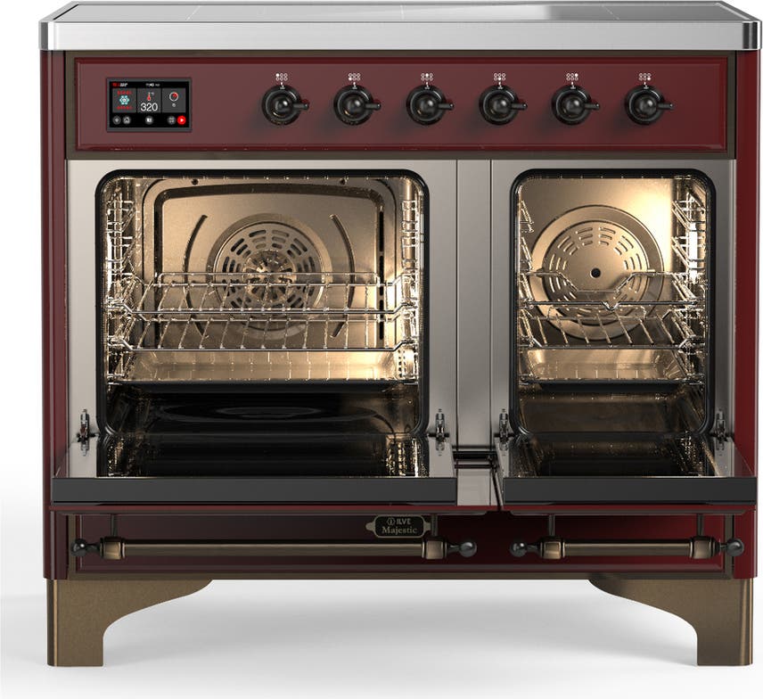 Ilve UMDIB40QNR3BUB Burgundy With Burnished Trim