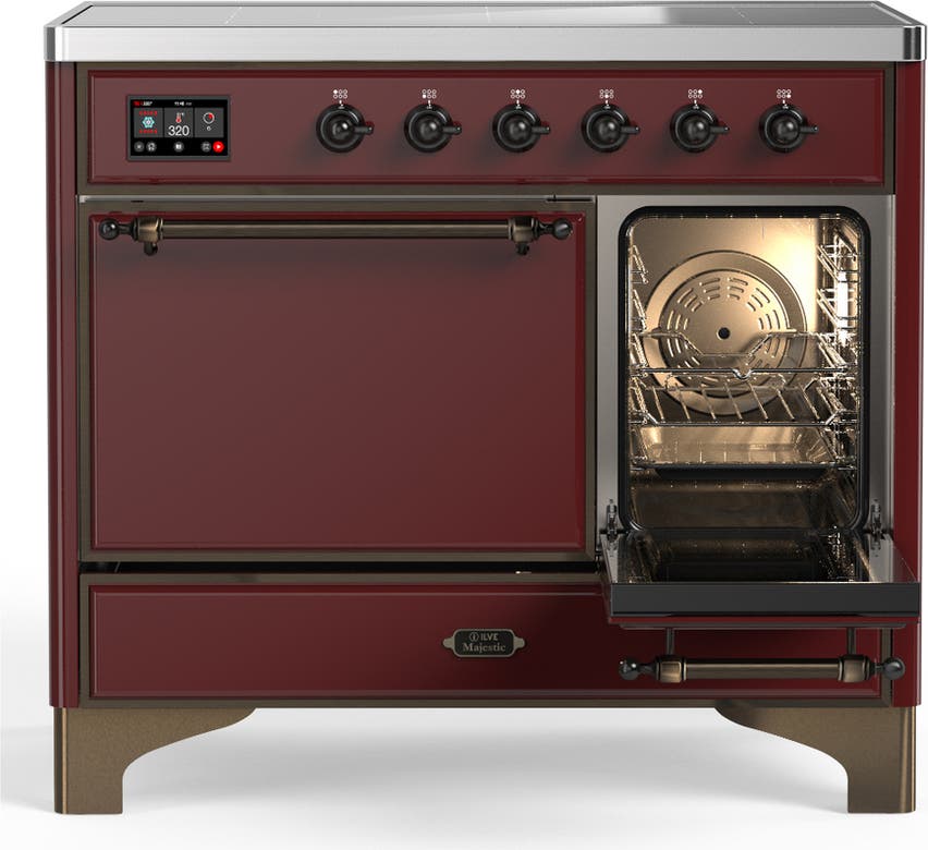 Ilve UMDIB40QNR3BUB Burgundy With Burnished Trim
