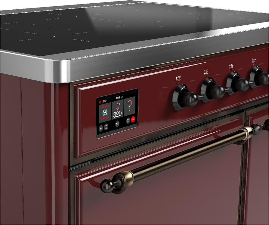 Ilve UMDIB40QNR3BUB Burgundy With Burnished Trim