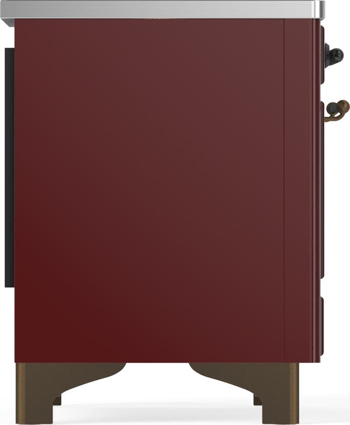 Ilve UMDIB40QNR3BUB Burgundy With Burnished Trim