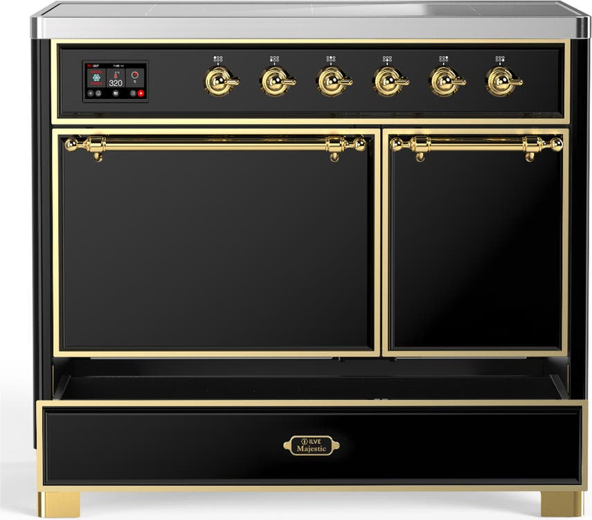 Ilve UMDIB40QNR3BKG Glossy Black With Brass Trim