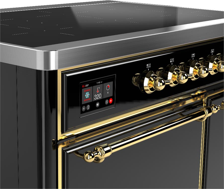 Ilve UMDIB40QNR3BKG Glossy Black With Brass Trim