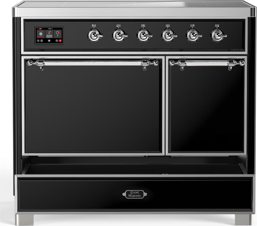 Ilve UMDIB40QNR3BKC Glossy Black With Chrome Trim