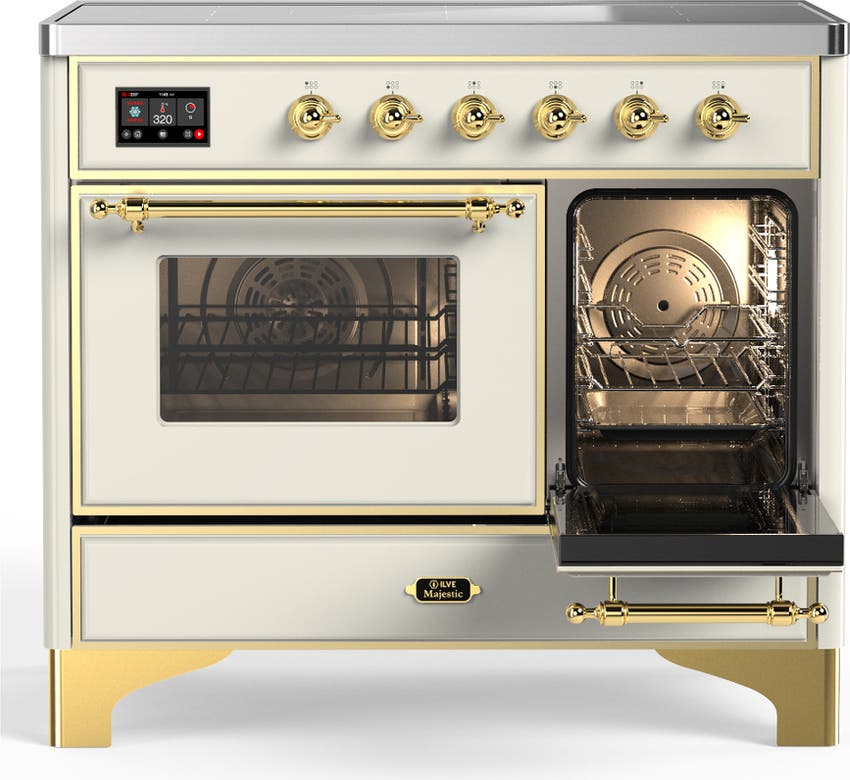 Ilve UMDIB40NR3AWG Antique White With Brass Trim