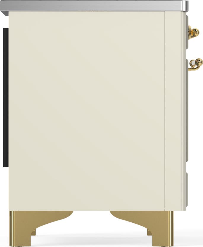 Ilve UMDIB40NR3AWG Antique White With Brass Trim