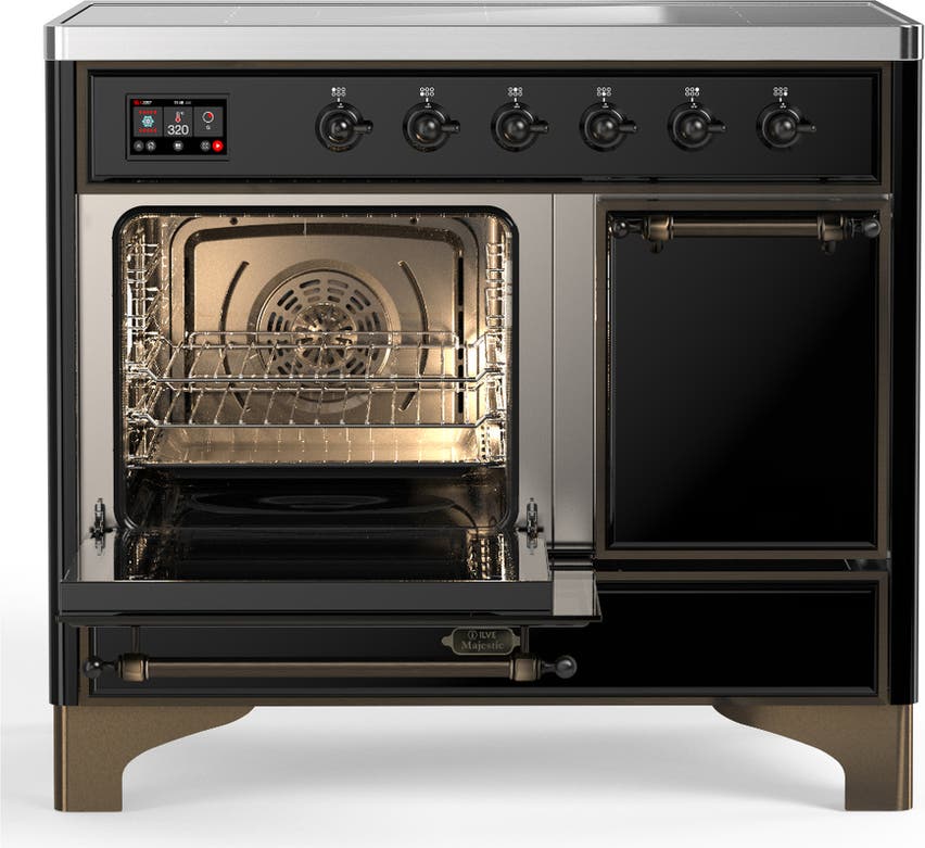 Ilve UMDIB40QNR3BKB Glossy Black With Burnished Trim