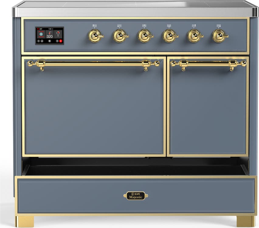 Ilve UMDIB40QNR3BGG Blue Grey With Brass Trim