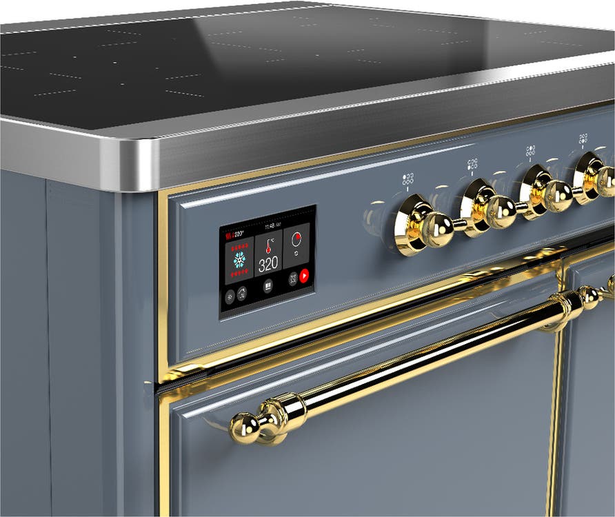 Ilve UMDIB40QNR3BGG Blue Grey With Brass Trim