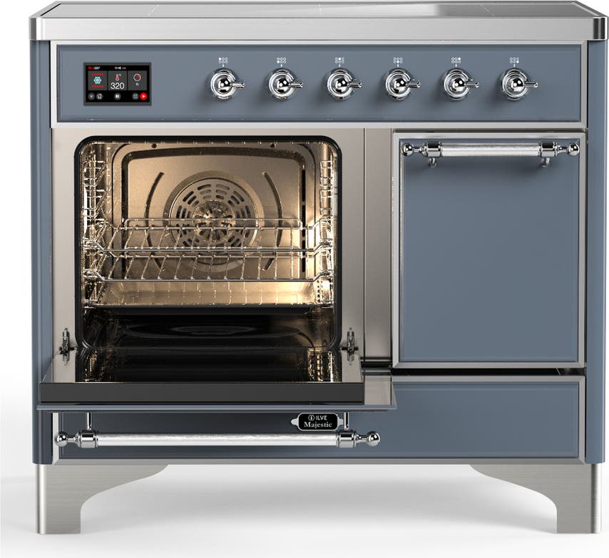 Ilve UMDIB40QNR3BGC Blue Grey With Chrome Trim