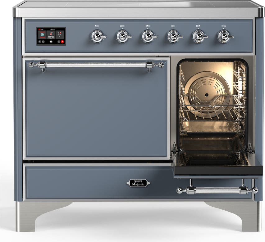 Ilve UMDIB40QNR3BGC Blue Grey With Chrome Trim