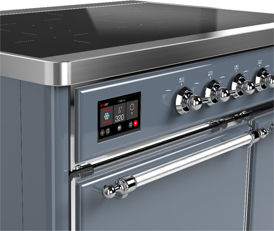 Ilve UMDIB40QNR3BGC Blue Grey With Chrome Trim