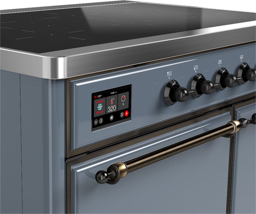 Ilve UMDIB40QNR3BGB Blue Grey With Burnished Trim