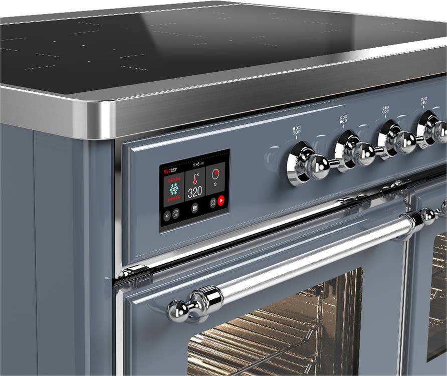 Ilve UMDIB40NR3BGC Blue Grey With Chrome Trim