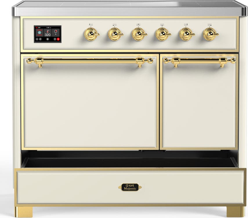 Ilve UMDIB40QNR3AWG Antique White With Brass Trim