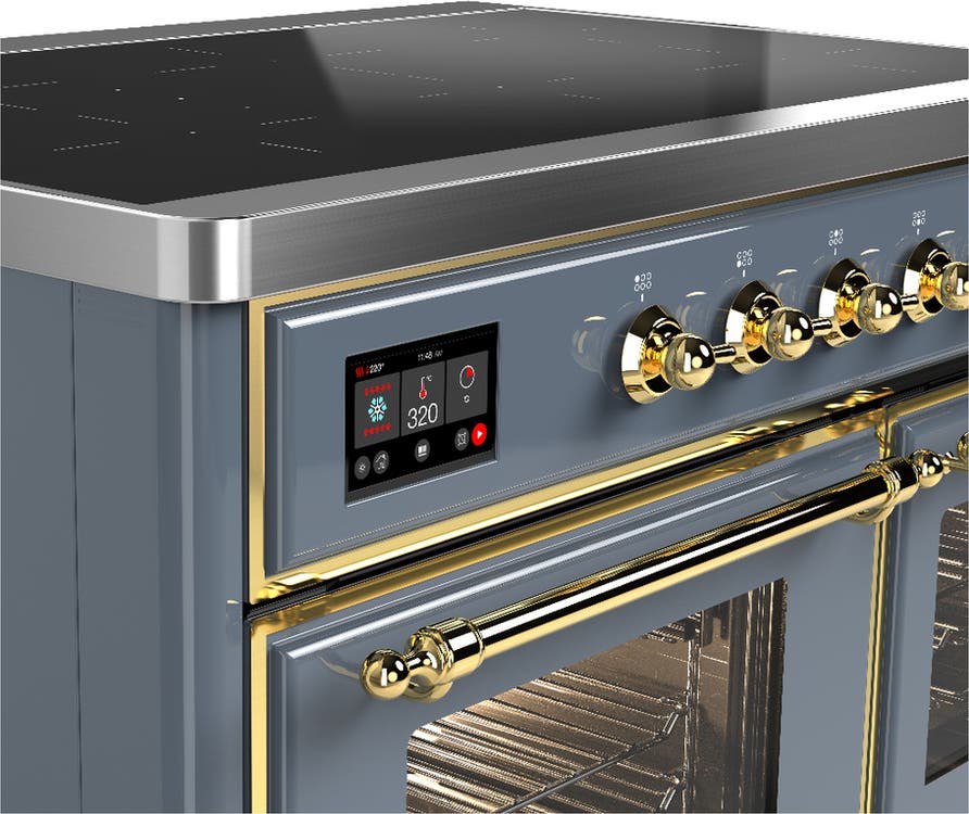 Ilve UMDIB40NR3BGG Blue Grey With Brass Trim
