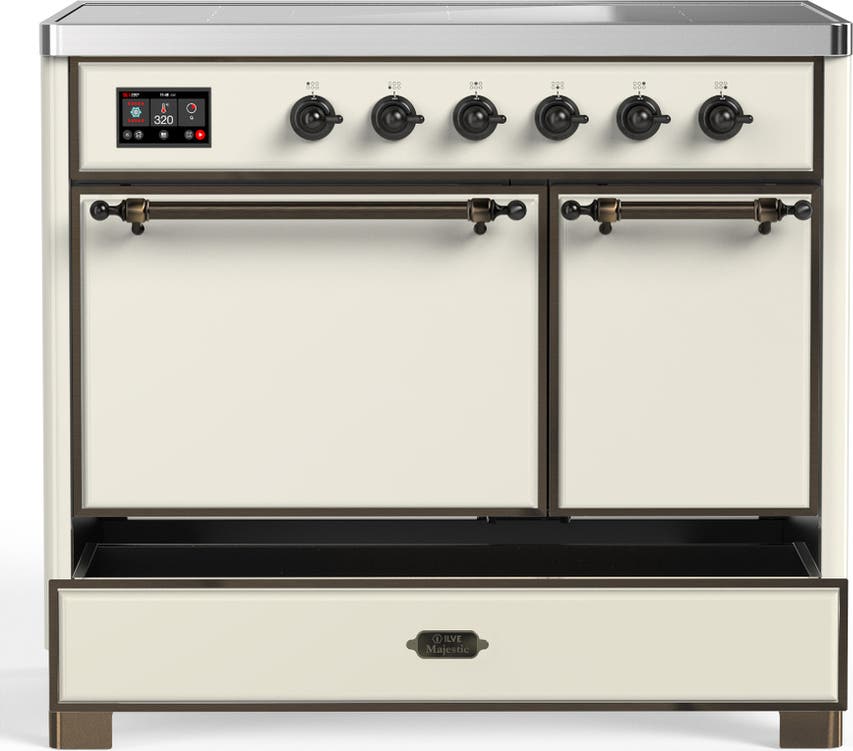 Ilve UMDIB40QNR3AWB Antique White With Burnished Trim