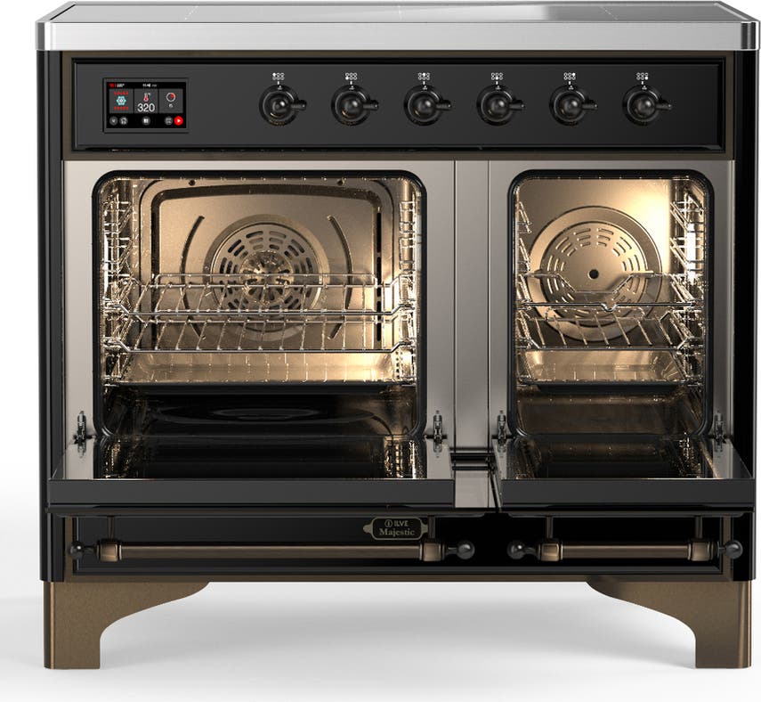 Ilve UMDIB40NR3BKB Glossy Black With Burnished Trim