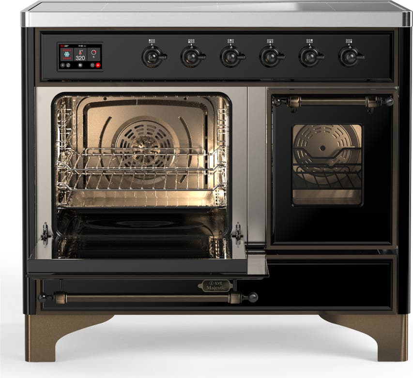 Ilve UMDIB40NR3BKB Glossy Black With Burnished Trim