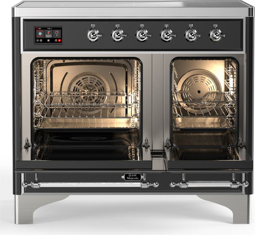 Ilve UMDIB40NR3BKC Glossy Black With Chrome Trim