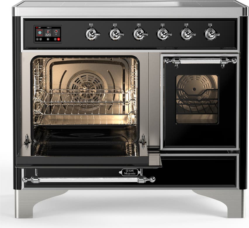 Ilve UMDIB40NR3BKC Glossy Black With Chrome Trim
