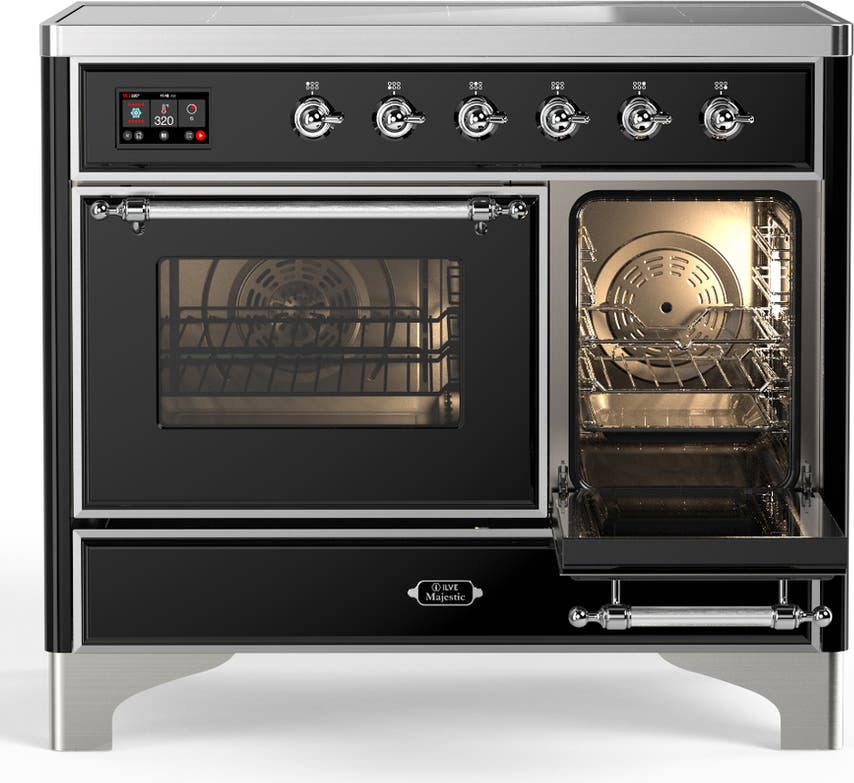 Ilve UMDIB40NR3BKC Glossy Black With Chrome Trim