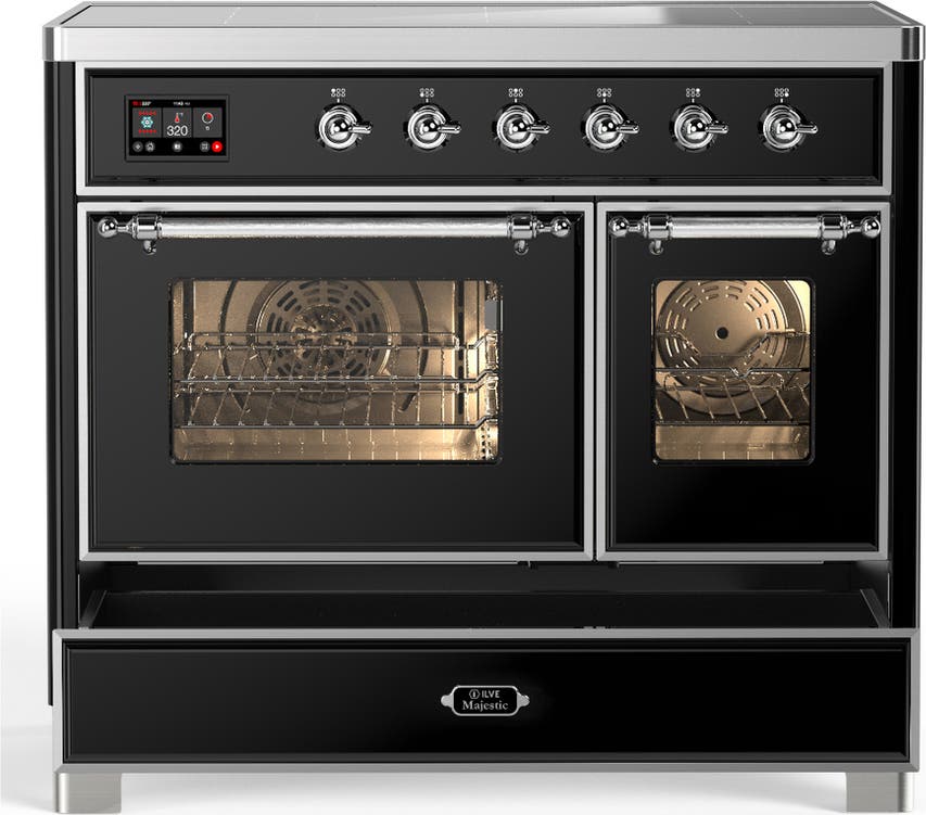 Ilve UMDIB40NR3BKC Glossy Black With Chrome Trim
