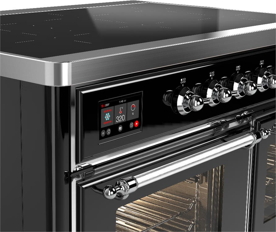 Ilve UMDIB40NR3BKC Glossy Black With Chrome Trim