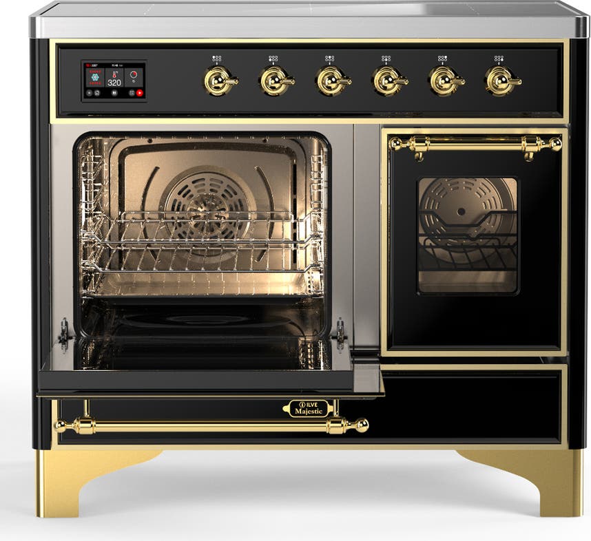Ilve UMDIB40NR3BKG Glossy Black With Brass Trim