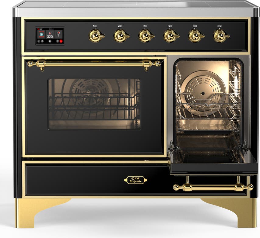 Ilve UMDIB40NR3BKG Glossy Black With Brass Trim