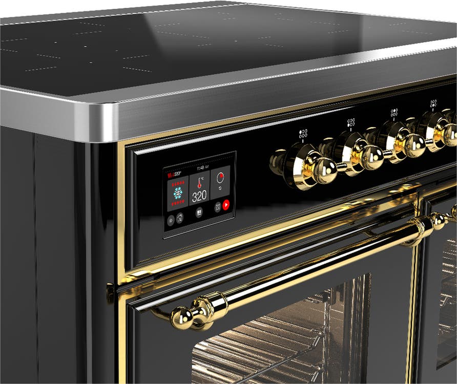 Ilve UMDIB40NR3BKG Glossy Black With Brass Trim