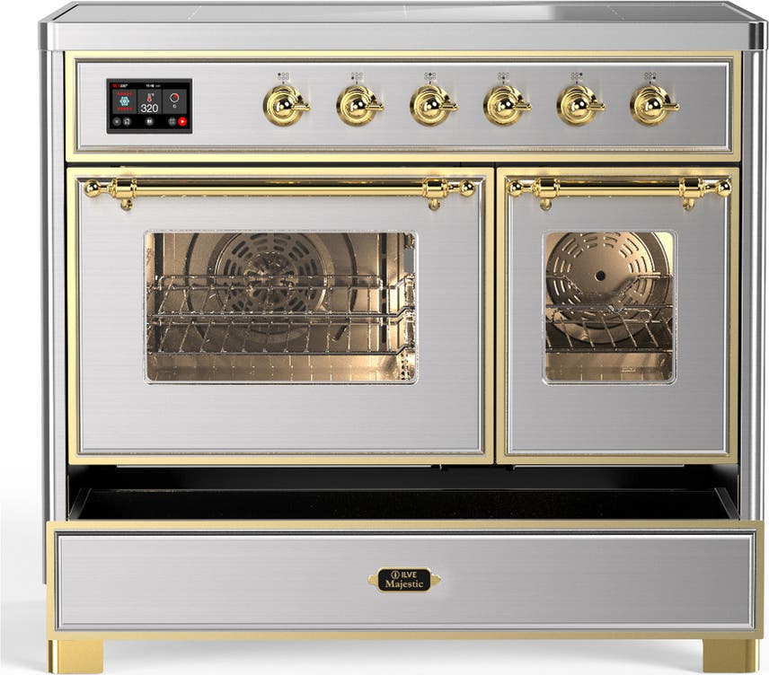Ilve UMDIB40NR3SSG Stainless Steel With Brass Trim
