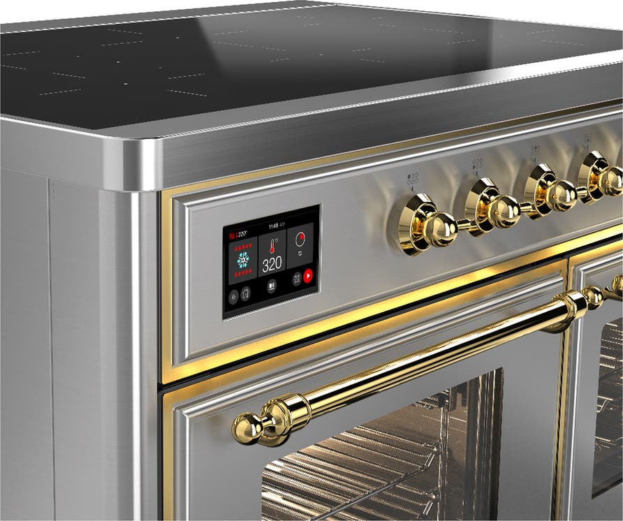 Ilve UMDIB40NR3SSG Stainless Steel With Brass Trim